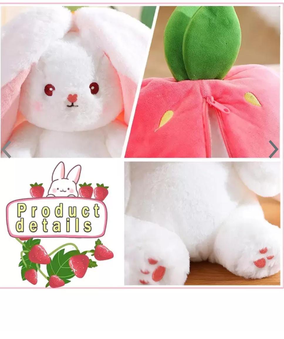 Reversible Strawberry Bunny Soft Toy for Kids , your loving one, birthday gifts